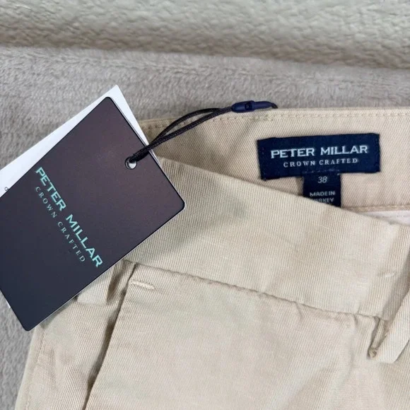 Peter Millar Crown Crafted Somerset Pants Sand 38x34 Linen Blend Golf NWT $225